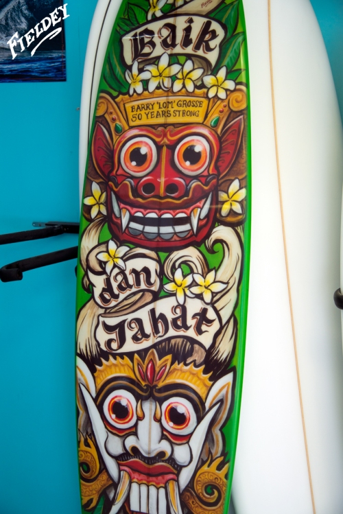 Good and Evil custom surfboard Bali style